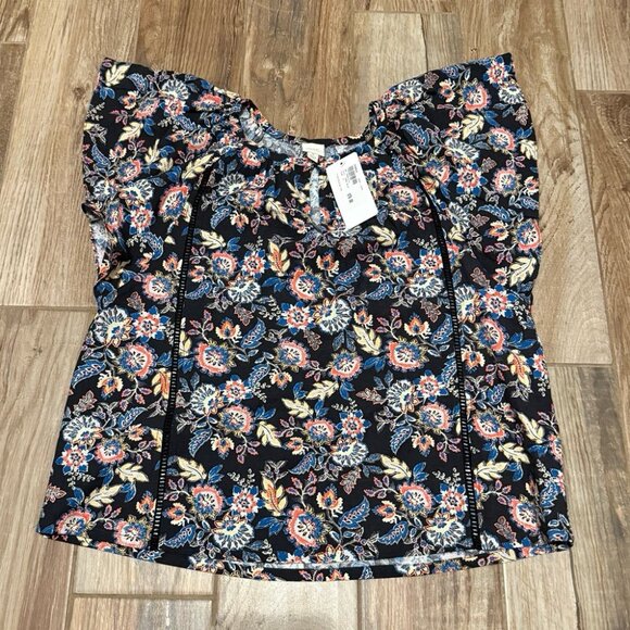 Roan + Ryan Fiona Paisley Ruffle Blouse Top - Picture 2 of 4